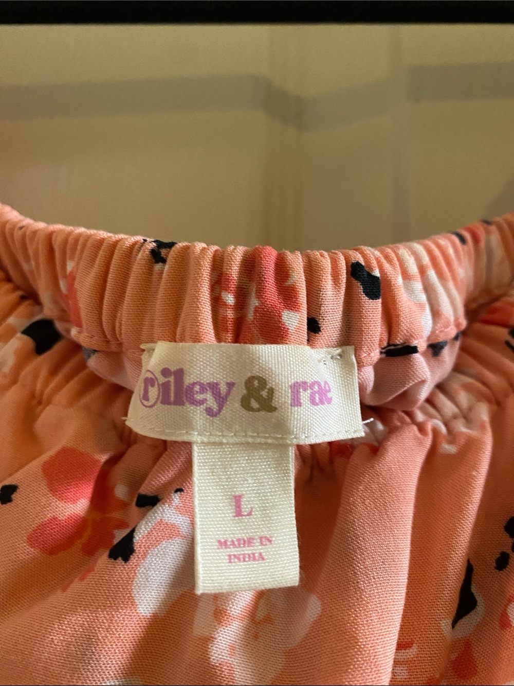 Riley & Rae Coral Floral Off-Shoulder Ruffle Top - Picture 2 of 3
